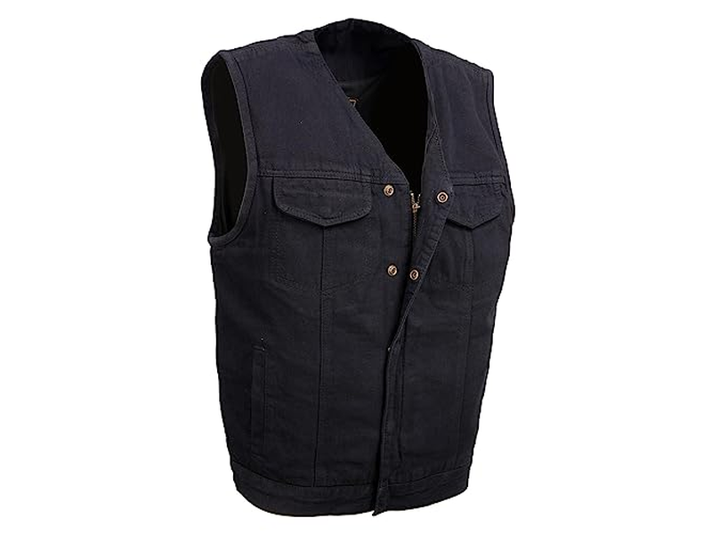  Men's 'Brute' ack Denim Club Style V-Neck Motorcycle Vest
