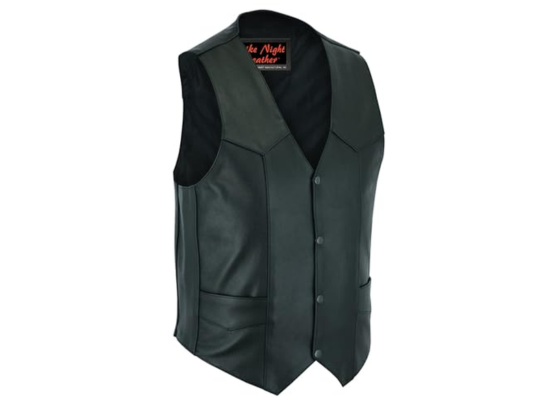 Daniel Smart Biker Vest for Men Economy Cowhide 