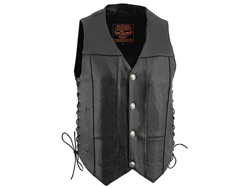 Leather LKM3701 Men's Black Leather Classic