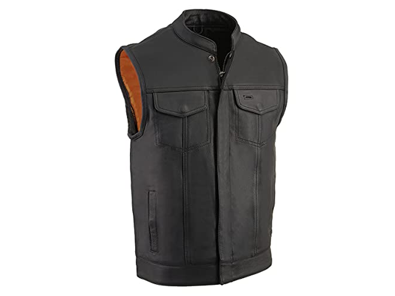 Leather Men's Classic Club Style Motorcycle Bikers