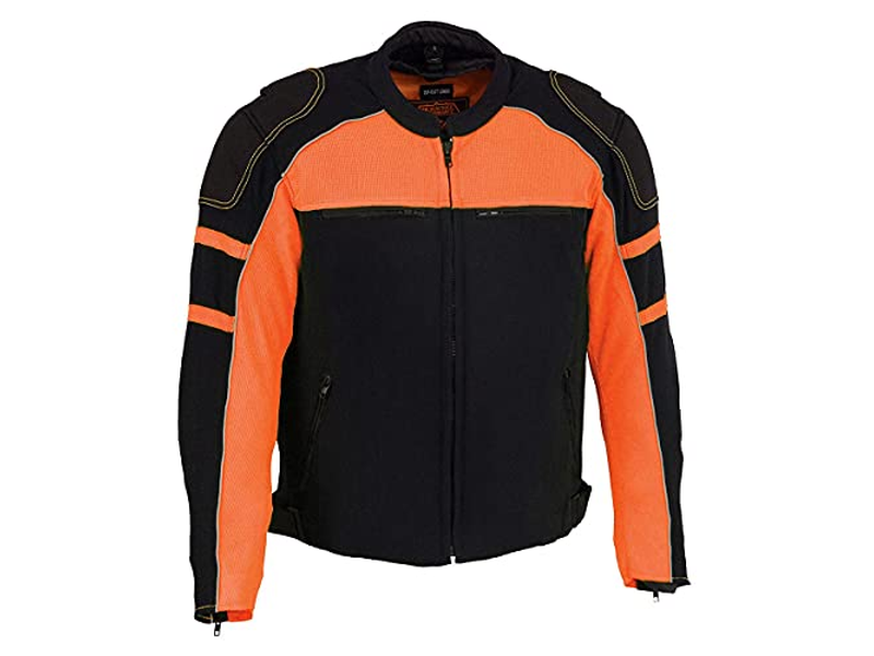 Men's Black and Neon Green Armored Textile Jacket