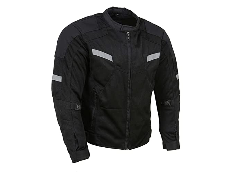 Men's Black CE Armored Textile Motorcycle Jacket