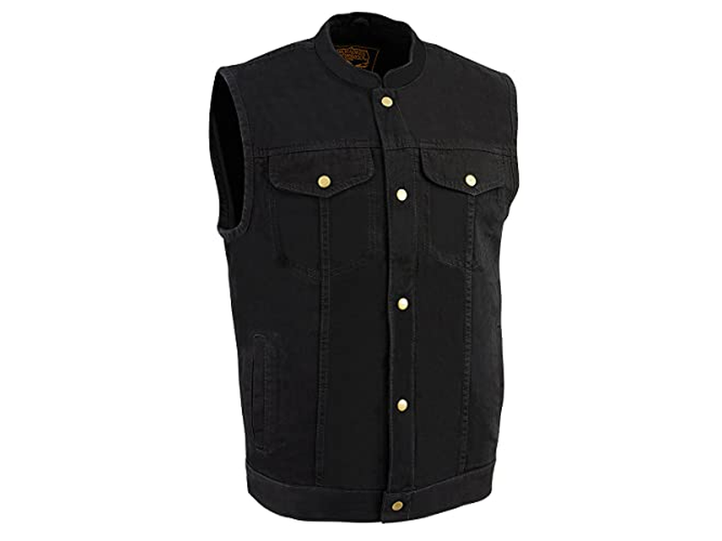 Men's Classic Black Denim Club Style Vest
