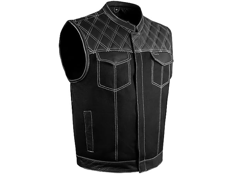 Men's SOA Denim & Leather Motorcycle Vest