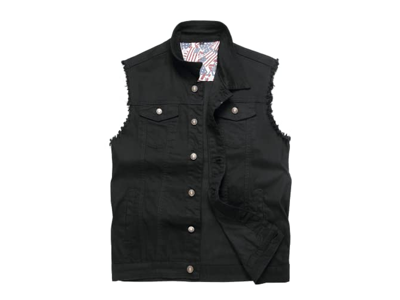 Sleeveless Jacket Slim Fit Vintage Casual Ripped Summer Jean Vest