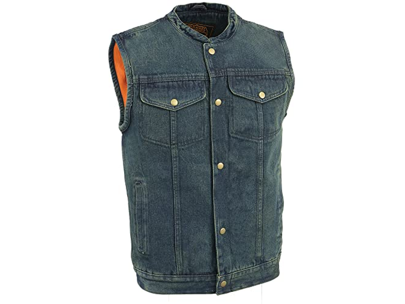 Snap Front Denim Club Style Vest