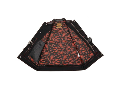 Black Denim and Leather Club Style Vest Quilt Design