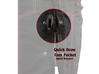 Black Denim and Leather Club Style Vest Quilt Design