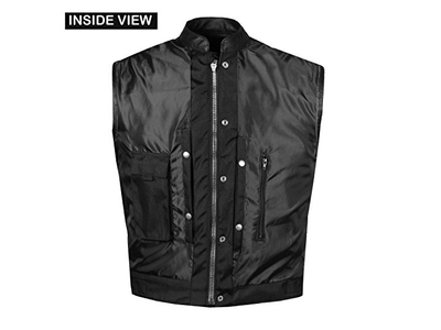 Club Style Motorcycle Vest Carry Pockets Cowhide Back