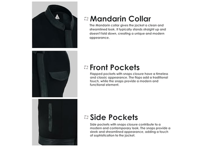 Black Denim Vest with Leather Trims for Motorcycle Bikers