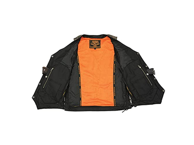 Brown 10 Pocket Motorcycle Leather Vest