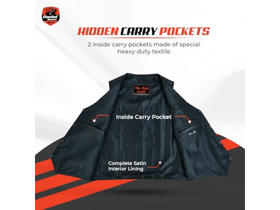 Daniel Smart Biker Vest for Men Economy Cowhide