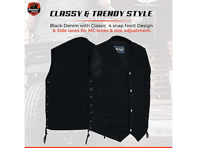 Daniel Smart Biker Vest for Men V-Shaped