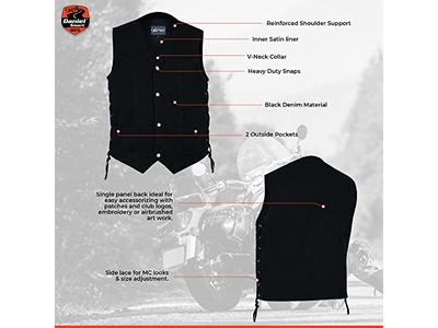 Daniel Smart Biker Vest for Men V-Shaped