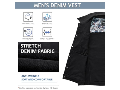 Denim Vest Jacket for Men Fashion