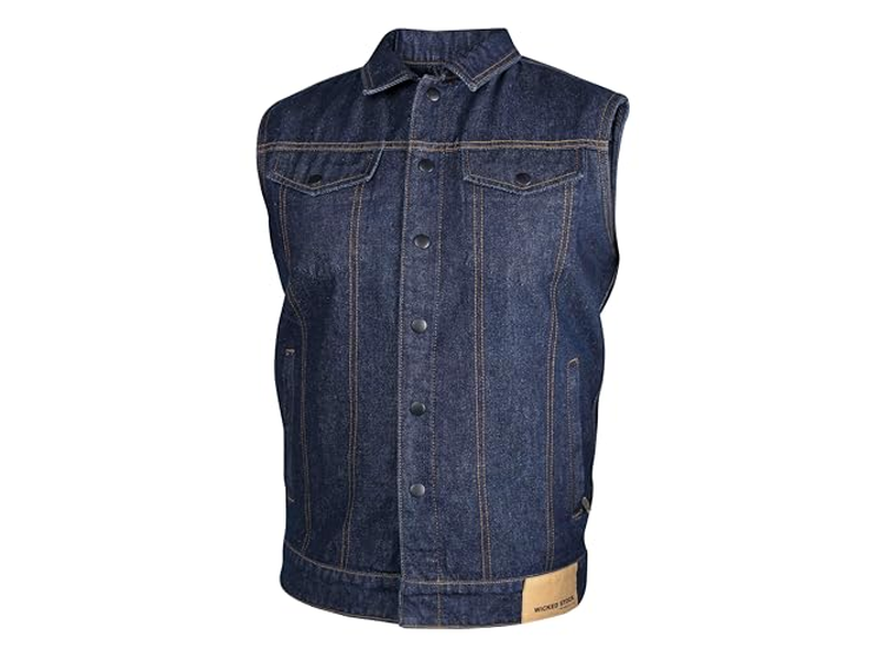 Denim Vest True-Blue-Men's Vests Casual-Motorcycle