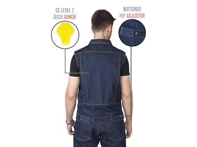 Denim Vest True-Blue-Men's Vests Casual-Motorcycle