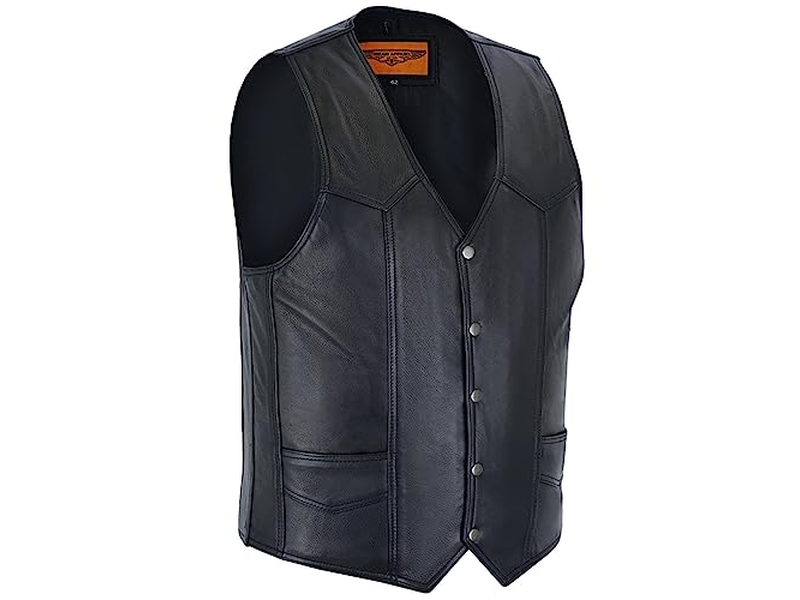 Dream Apparel Mens Leather Motorcycle Vest