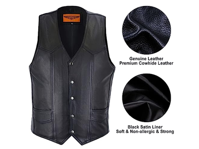 Dream Apparel Mens Leather Motorcycle Vest