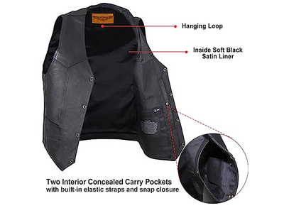 Dream Apparel Mens Leather Motorcycle Vest