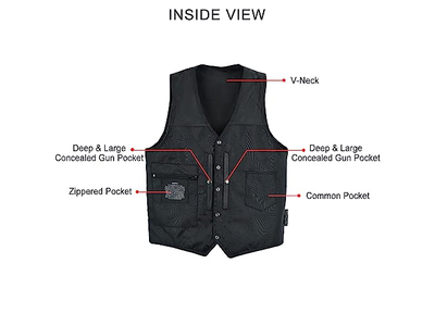 Dream Apparel Mens Leather Motorcycle Vest
