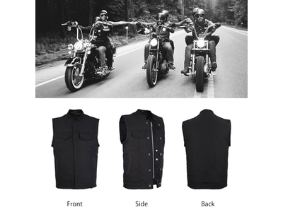 GMen's Leather Motorcycle Vest with Gun Pockets