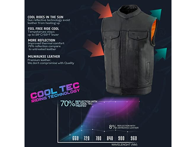 Leather Men's Black Cool-Tec Premium Leather Vest