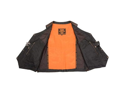 Leather Western Style V-Neck Motorcycle Rider Vest