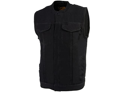 Men's 'Brute' Concealed Snap Black Denim Club Style Vest