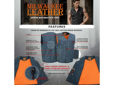 Men's 'Brute' Concealed Snap Blue Denim V-Neck Club