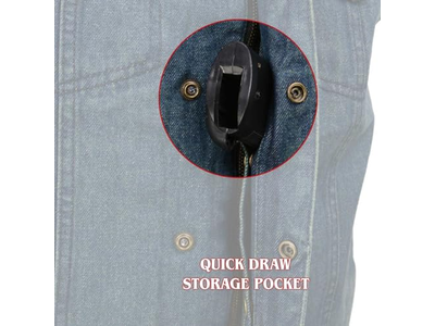 Men's 'Brute' Concealed Snap Blue Denim V-Neck Club