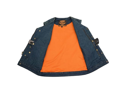 Men's 'Brute' Concealed Snap Blue Denim V-Neck Club