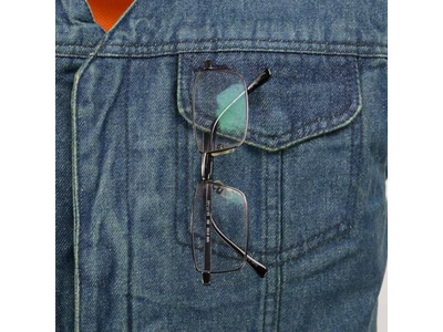 Men's 'Brute' Concealed Snap Blue Denim V-Neck Club