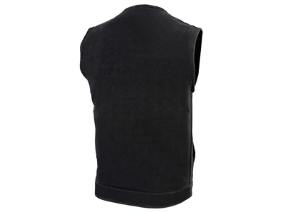 Men's 'Covert' Black Denim Motorcycle Biker Vest