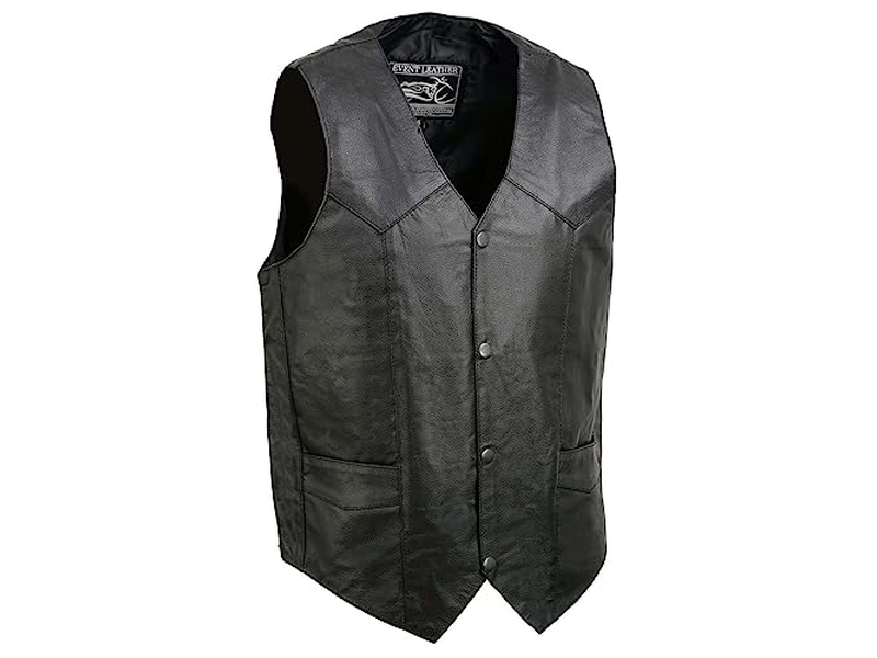 Men's 100% Genuine Leather Motorcycle Vest