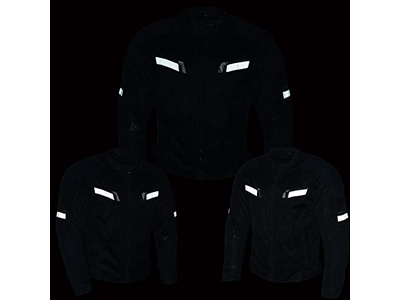 Men's Black CE Armored Textile Motorcycle Jacket