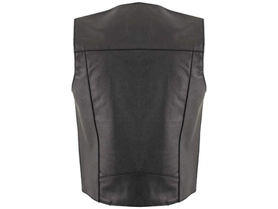 Men's Black Classic Club Style Motorcycle Original Leather Vest