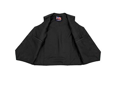 Men's Black Classic Club Style Motorcycle Original Leather Vest