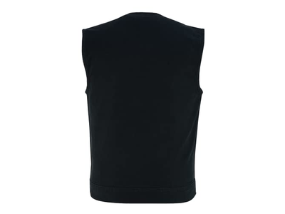 Men's Black Denim Collarless Club Vest with Conceal