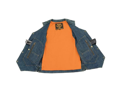 Men's Blue Denim '10 Pocket' Motorcycle Bikers