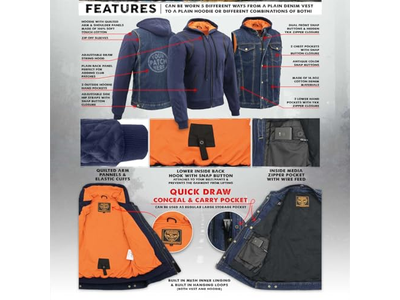 Men's Blue Denim '5-in-1' Club Style Vest