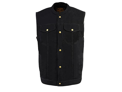 Men's Classic Black Denim Club Style Vest