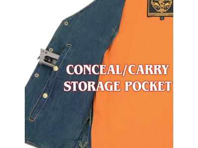 Men's Classic Blue Denim Motorcycle Biker Riders Ves