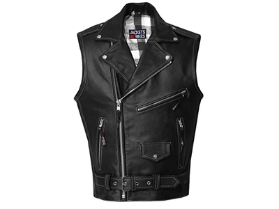 Men's Classic Cowhide Leather Motorcycle Biker Vest