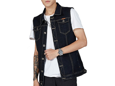 Men's Denim Vest Sleeveless Jean Vest