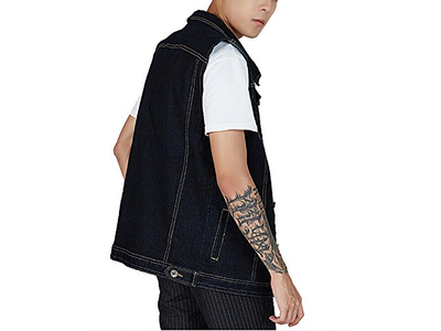 Men's Denim Vest Sleeveless Jean Vest