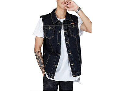 Men's Denim Vest Sleeveless Jean Vest