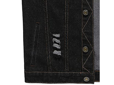 Men's Fit Retro Ripped Denim Vest Sleeveless Jean Vest