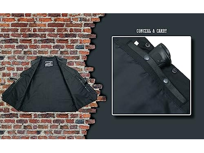 Men's Genuine Motorcycle Leather Patched Biker Vest