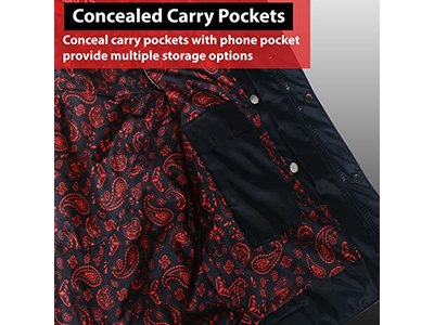 Men's Leather Motorcycle Concealed Gun